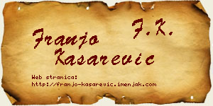 Franjo Kašarević vizit kartica